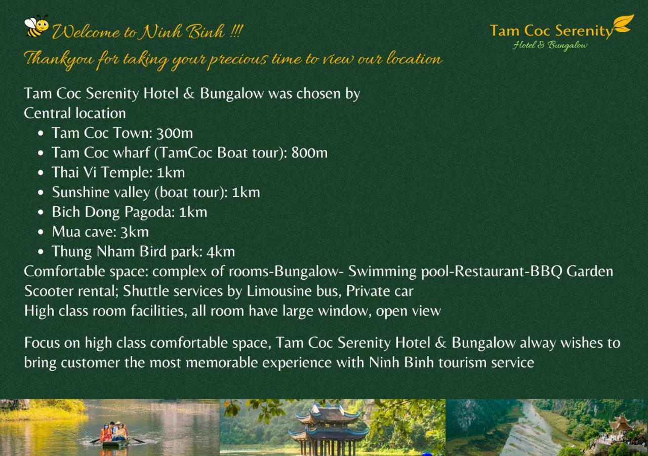 Tam Coc Serenity Hotel & Bungalow 宁平 外观 照片